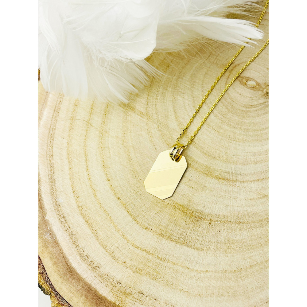 Anhänger Gravurplatte Gravur Platte Kettenanhänger Gelbgold Goldanhänger 585er 14KT