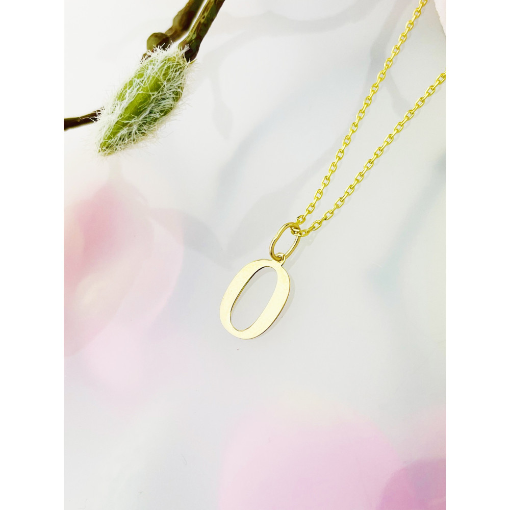 Anhänger Buchstabe O Kettenanhänger Goldanhänger 14KT Gelbgold