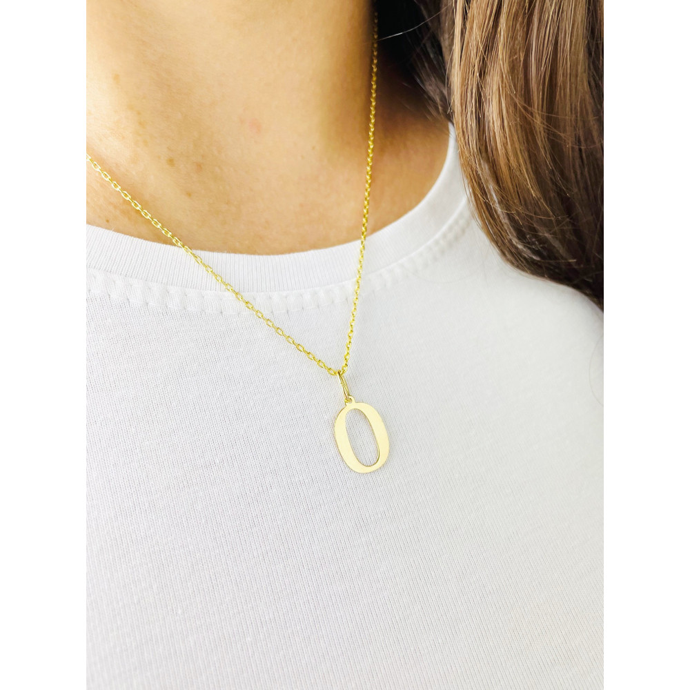 Anhänger Buchstabe O Kettenanhänger Goldanhänger 14KT Gelbgold