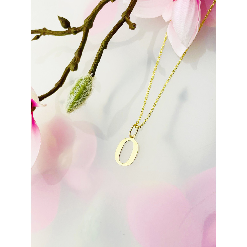 Anhänger Buchstabe O Kettenanhänger Goldanhänger 14KT Gelbgold