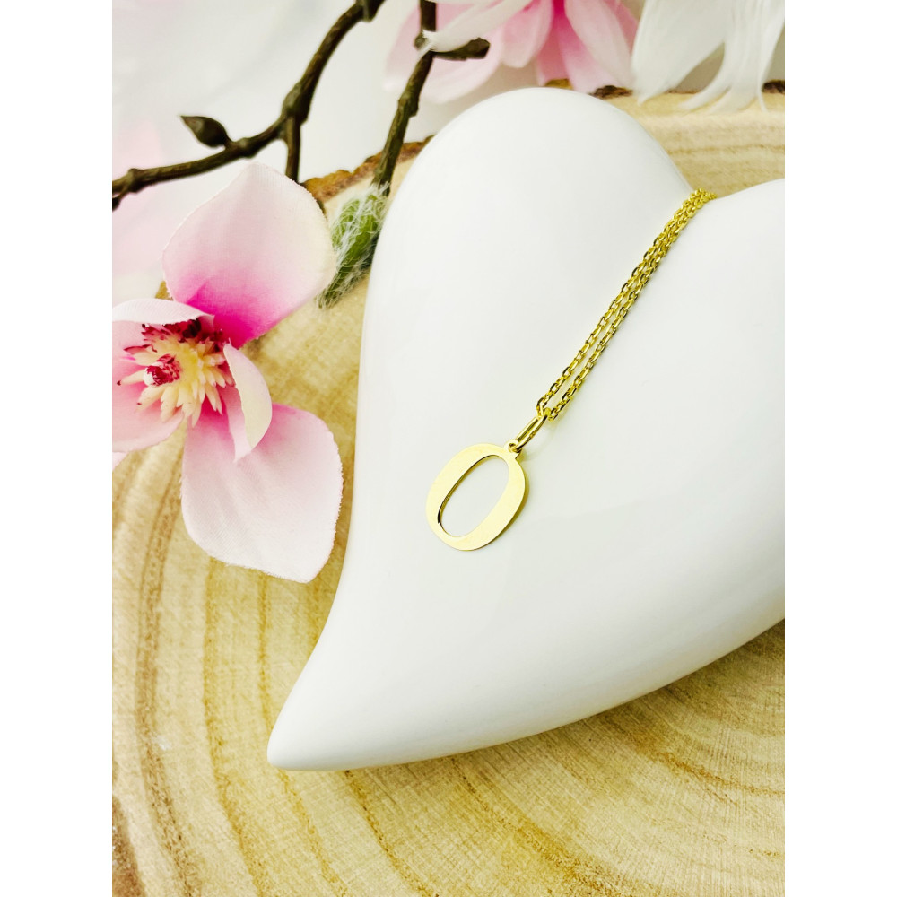 Anhänger Buchstabe O Kettenanhänger Goldanhänger 14KT Gelbgold