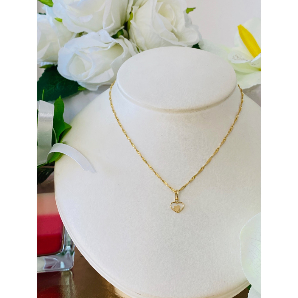 Złoty wisiorek zawieszka serce