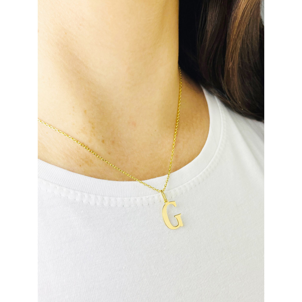 Anhänger Buchstabe G Kettenanhänger Goldanhänger 14KT Gelbgold