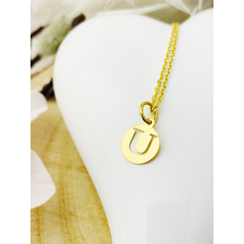 Anhänger Buchstabe U Kettenanhänger Gold Goldanhänger 585er 14KT Gold