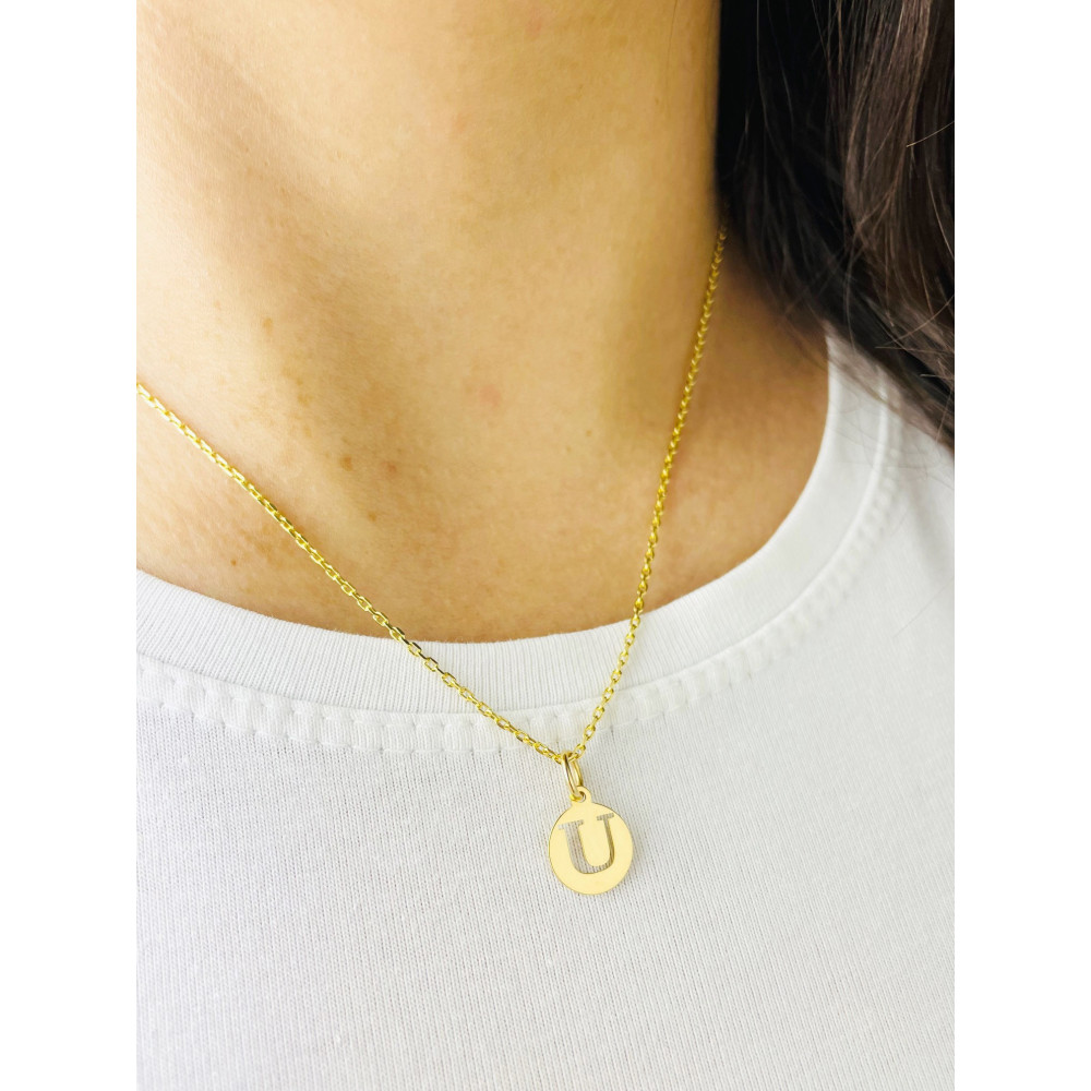 Anhänger Buchstabe U Kettenanhänger Gold Goldanhänger 585er 14KT Gold
