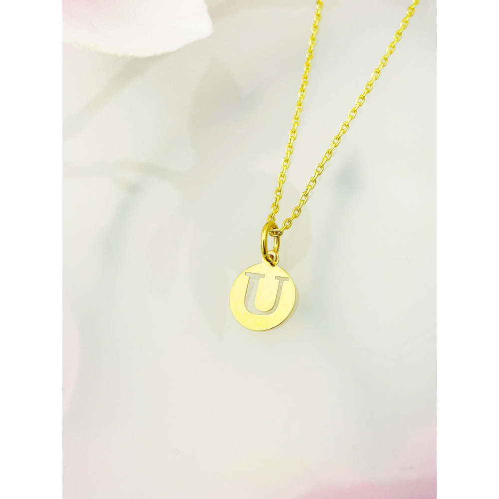 Anhänger Buchstabe U Kettenanhänger Gold Goldanhänger 585er 14KT Gold
