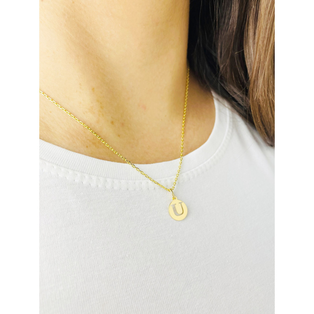 Anhänger Buchstabe U Kettenanhänger Gold Goldanhänger 585er 14KT Gold