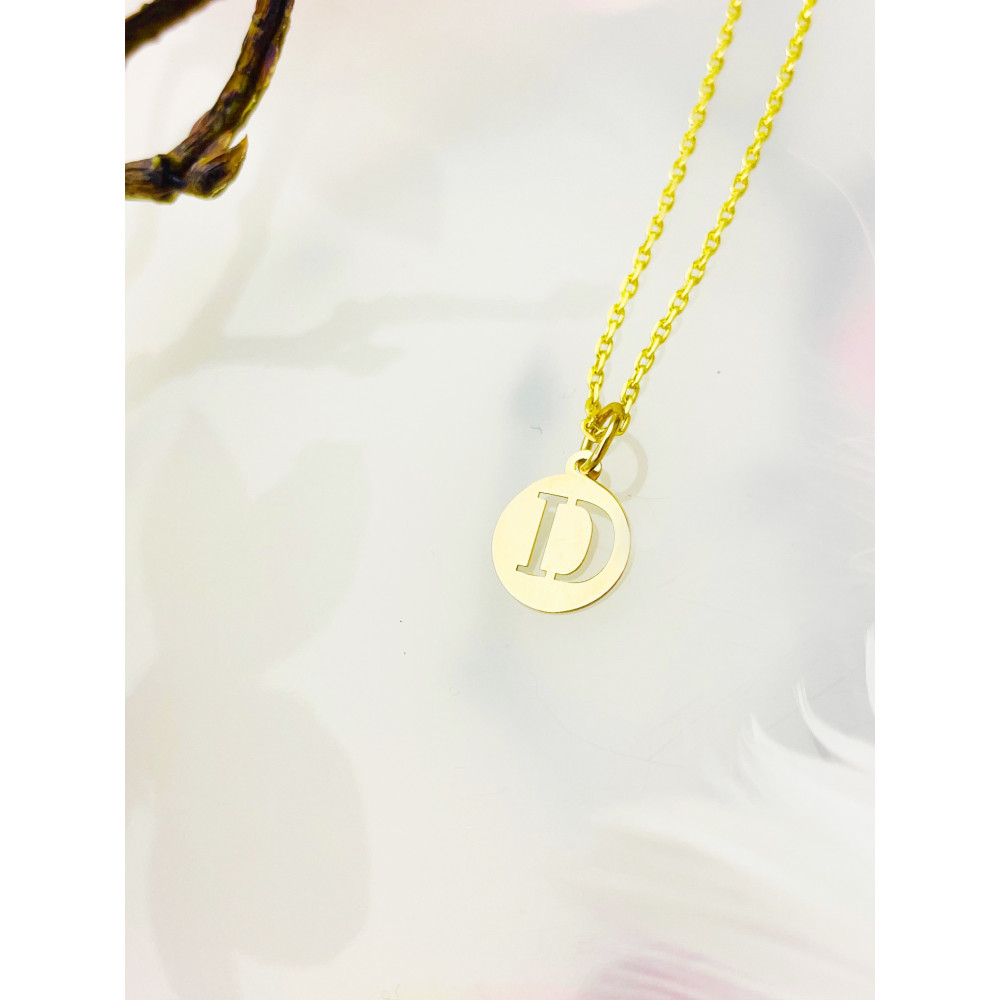 Anhänger Buchstabe D Kettenanhänger Gold Goldanhänger 585er 14KT Gold