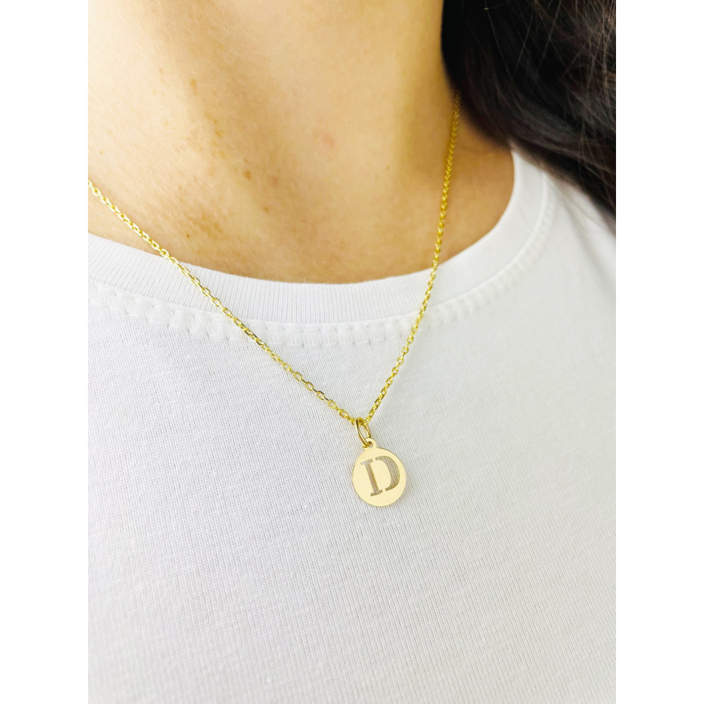 Anhänger Buchstabe D Kettenanhänger Gold Goldanhänger 585er 14KT Gold