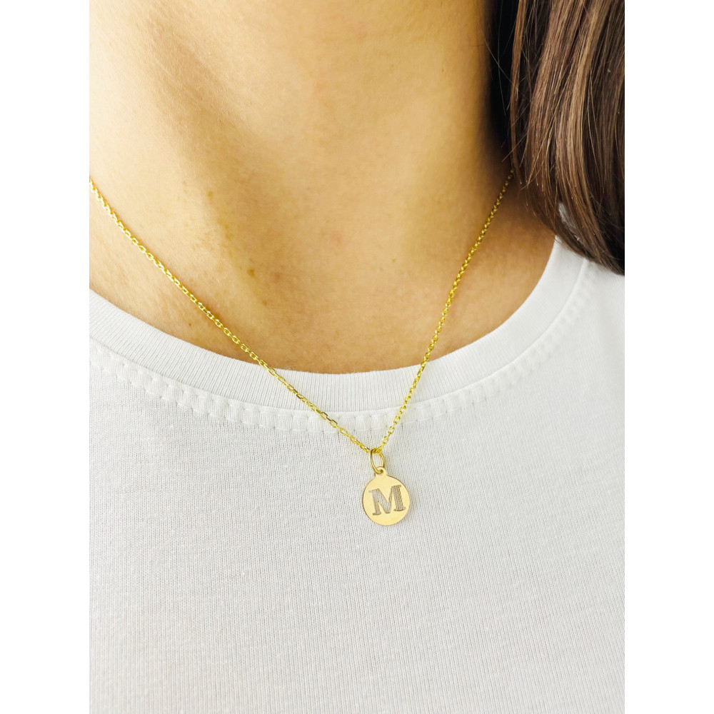 Anhänger Buchstabe M Kettenanhänger Gold Goldanhänger 585er 14KT Gold