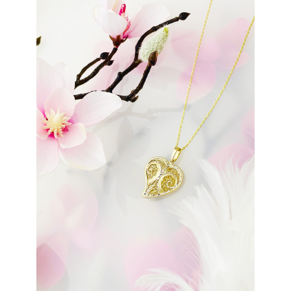 copy of Złoty wisiorek zawieszka rozeta ażurowa