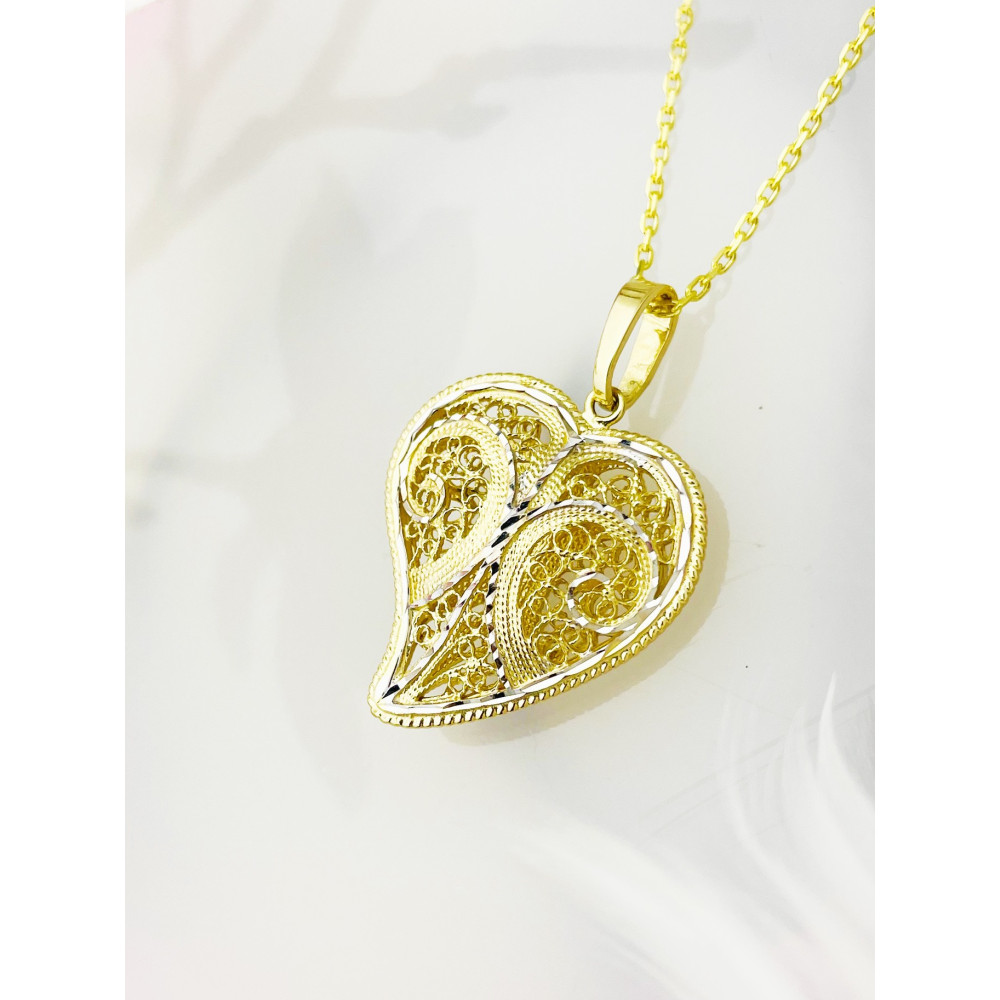 copy of Złoty wisiorek zawieszka rozeta ażurowa