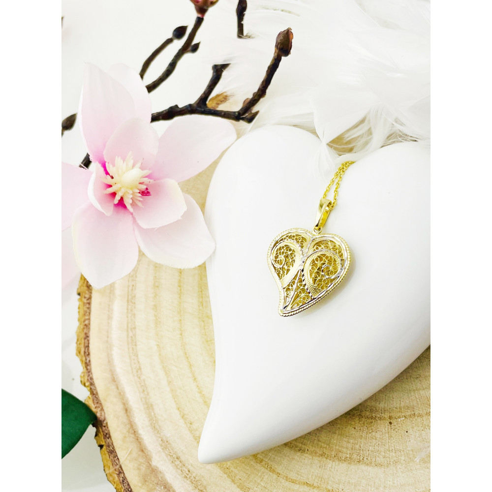 copy of Złoty wisiorek zawieszka rozeta ażurowa