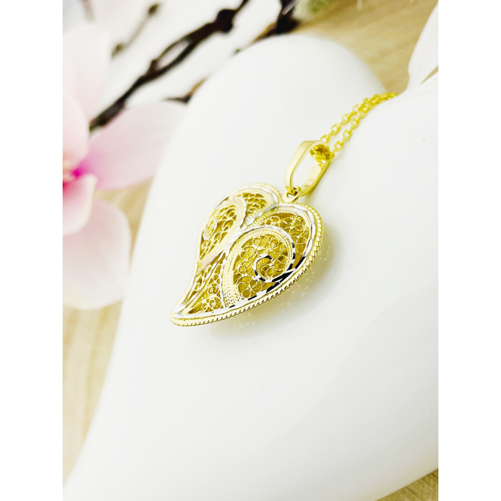 copy of Złoty wisiorek zawieszka rozeta ażurowa