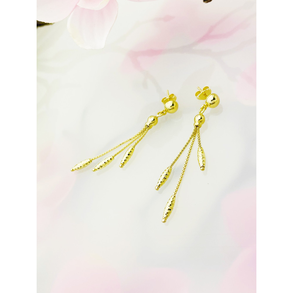 Ball Ohrringe Ohrhänger Ohrstecker Ohrschmuck 585er 14KT Gelbgold