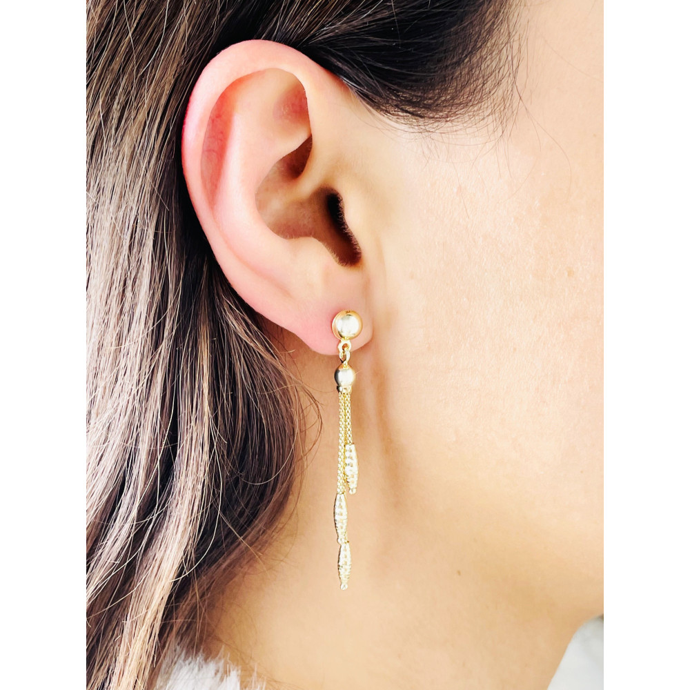 Ball Ohrringe Ohrhänger Ohrstecker Ohrschmuck 585er 14KT Gelbgold