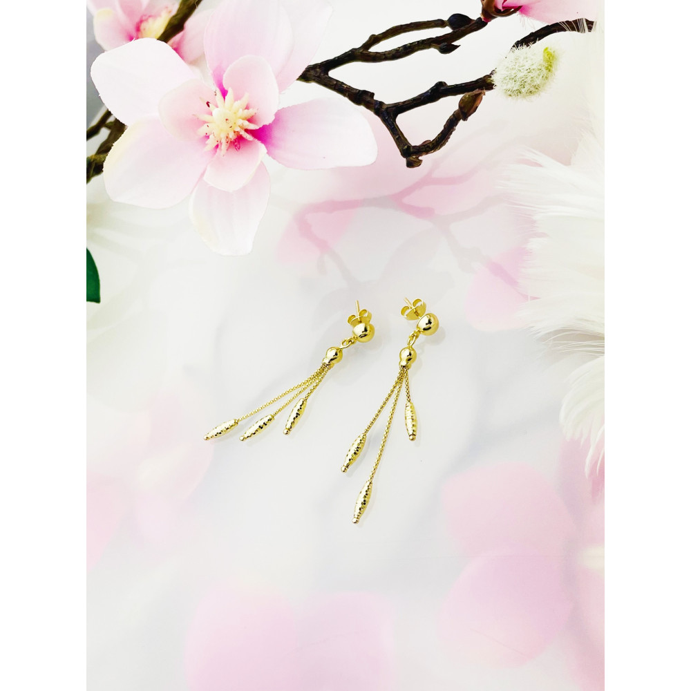 Ball Ohrringe Ohrhänger Ohrstecker Ohrschmuck 585er 14KT Gelbgold