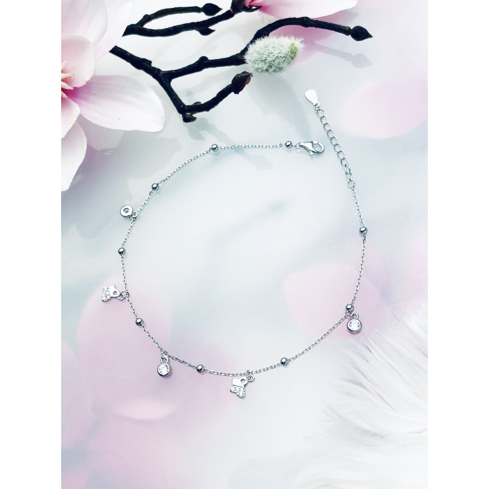 Schmetterling 925 Silber Bein Armband mit Zirkonia