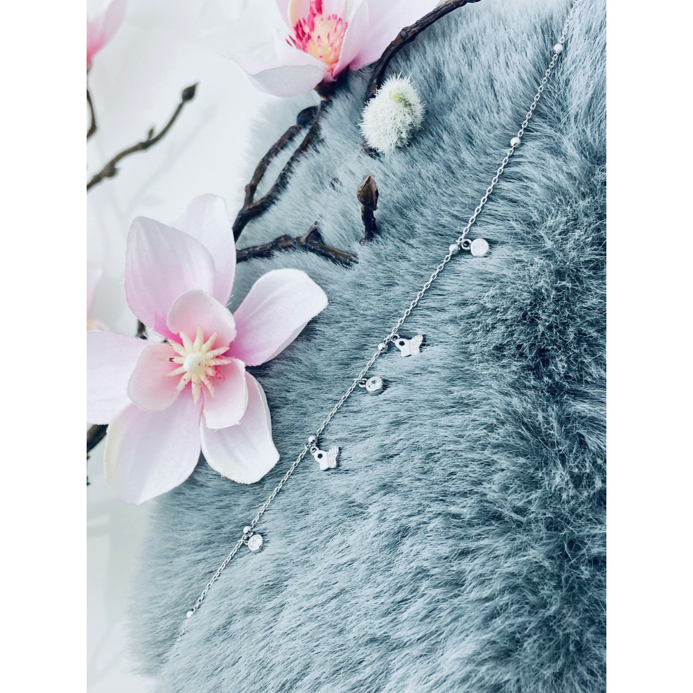 Schmetterling 925 Silber Bein Armband mit Zirkonia