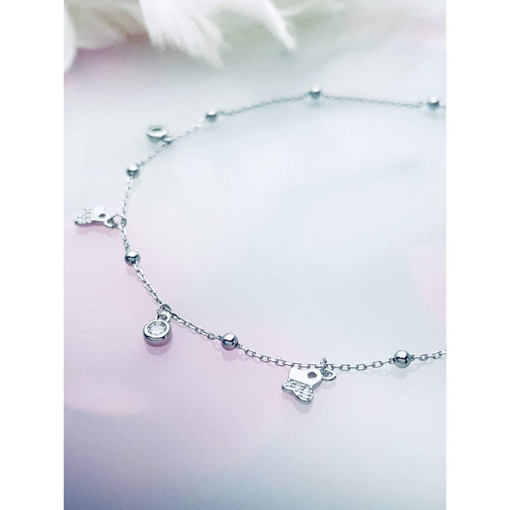 Schmetterling 925 Silber Bein Armband mit Zirkonia