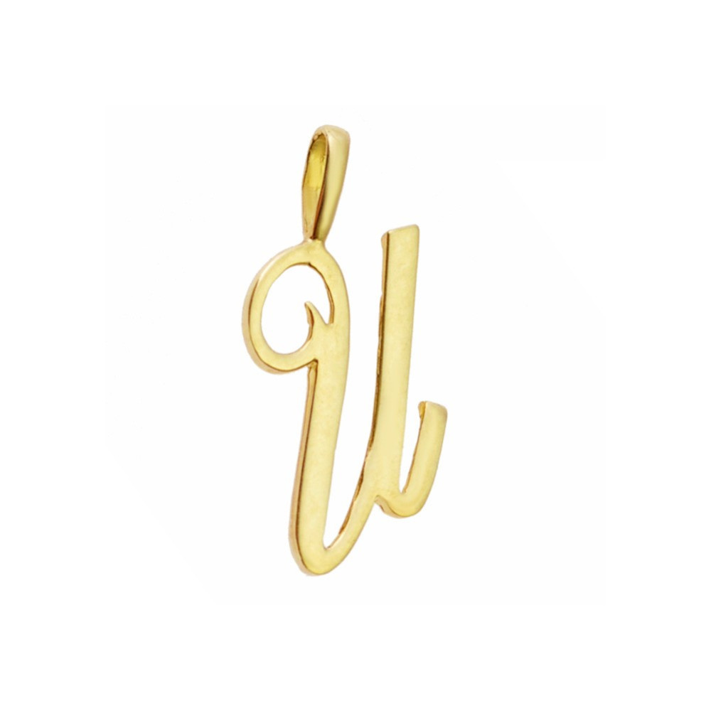 Złoty wisiorek zawieszka literka U