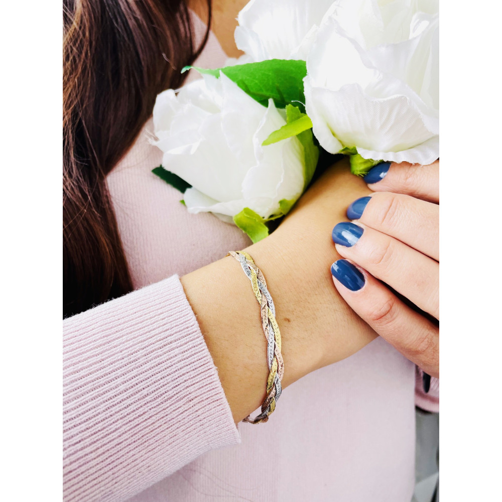 geflochtenes Silberarmband 925 Silber Damen