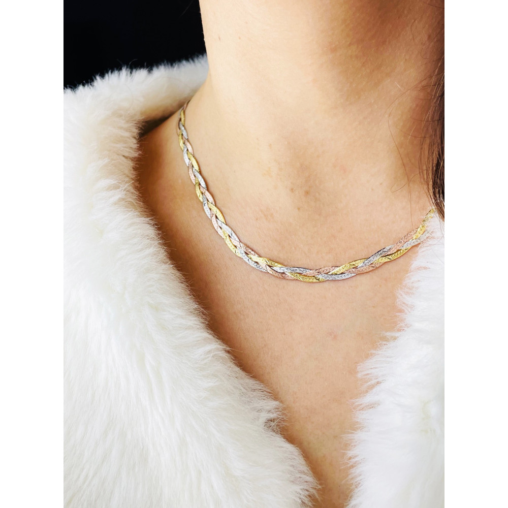 geflochten 925 Silber Halskette