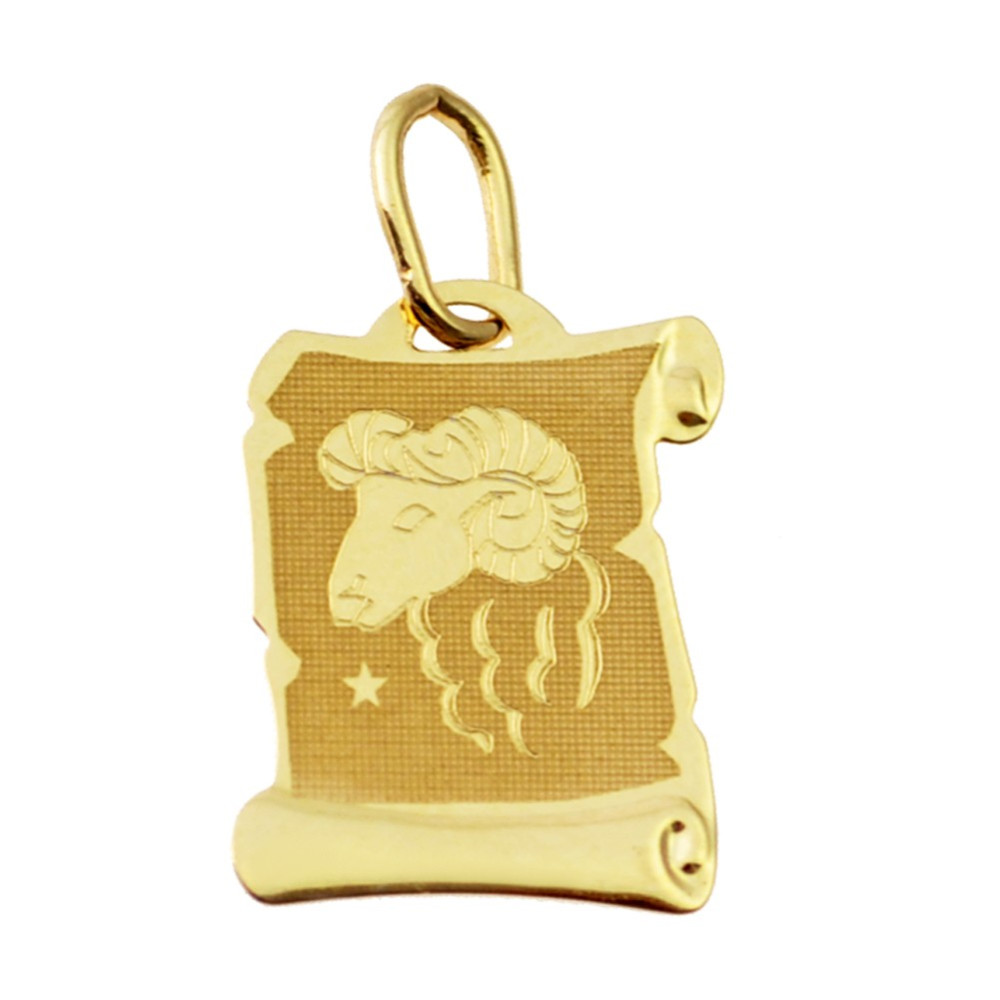 Złoty wisiorek zawieszka znak zodiaku baran