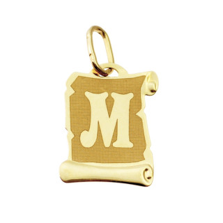 Złoty wisiorek zawieszka litera M