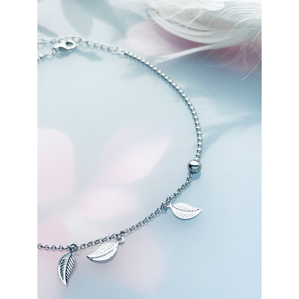 Blatt 925 Silber Bein Armband