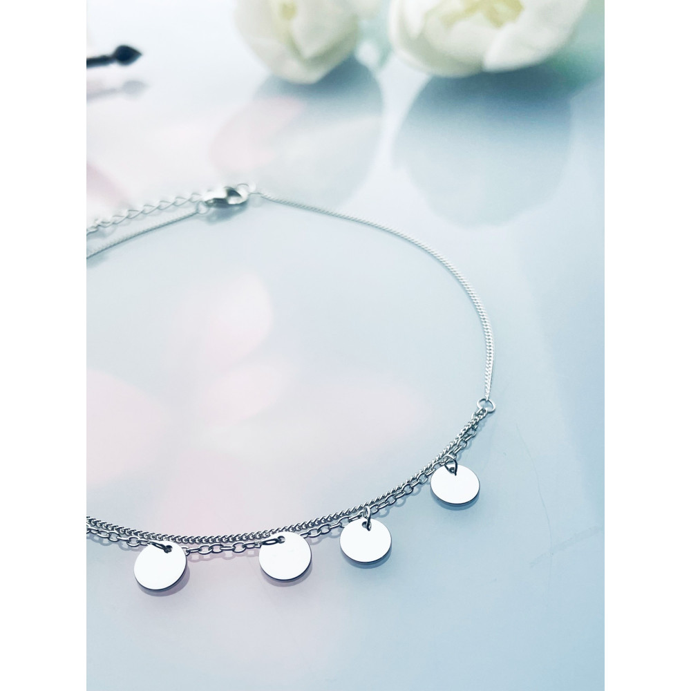 Kreis 925 Silber Bein Armband