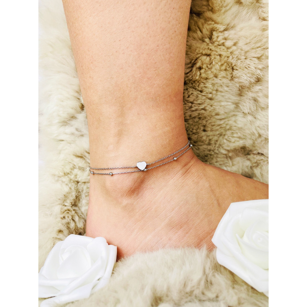 Herz 925 Silber Bein Armband