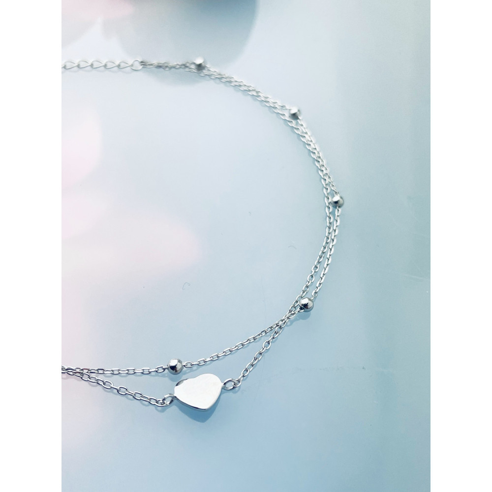 Herz 925 Silber Bein Armband