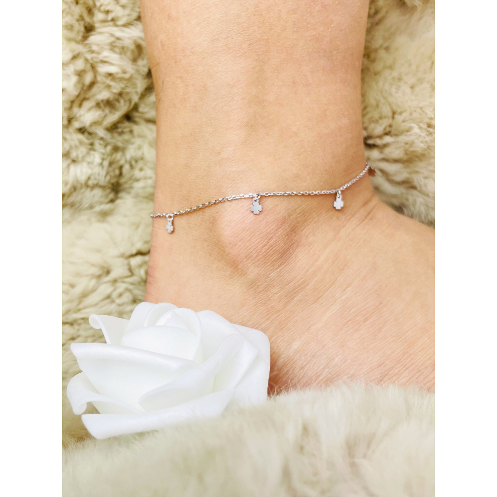 Kleeblatt 925 Silber Bein Armband