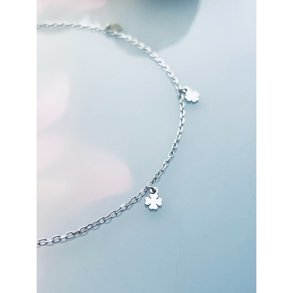 Kleeblatt 925 Silber Bein Armband