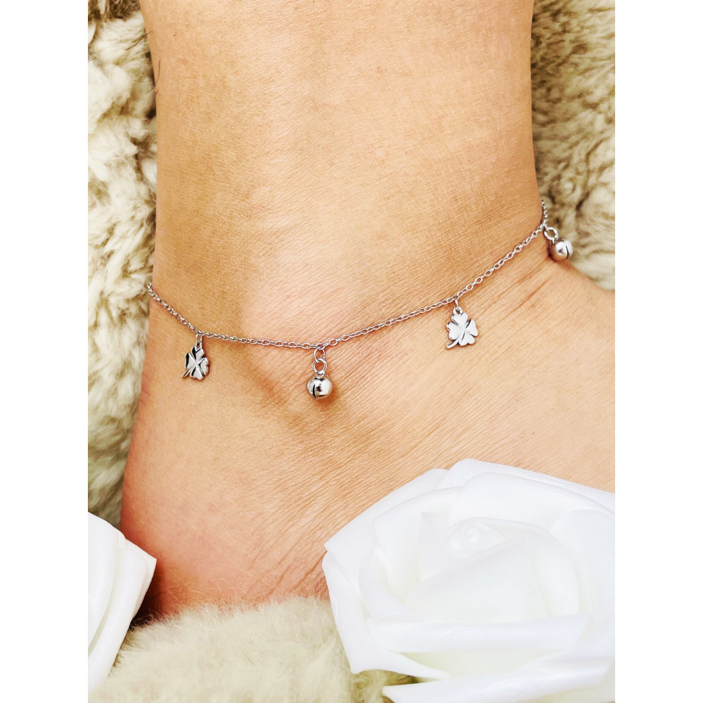 Kleeblatt 925 Silber Bein Armband