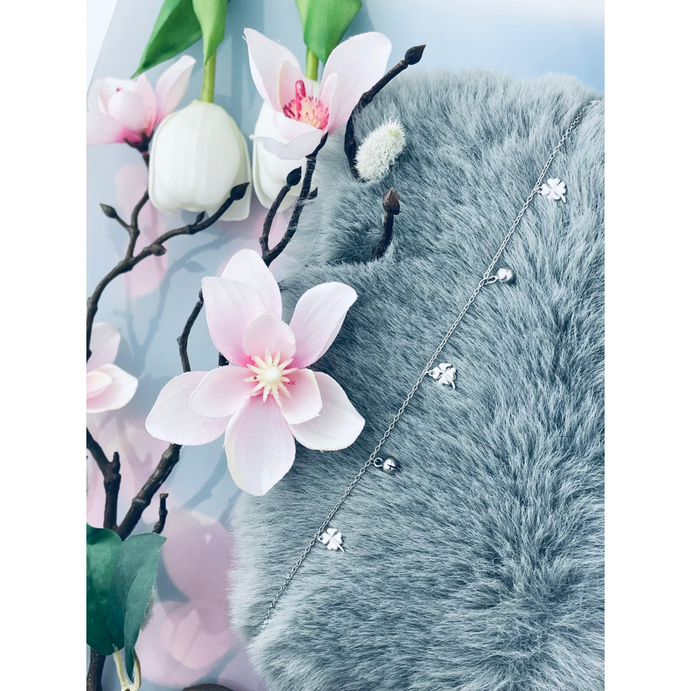 Kleeblatt 925 Silber Bein Armband