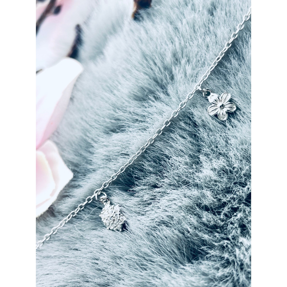 Blume 925 Silber Bein Armband