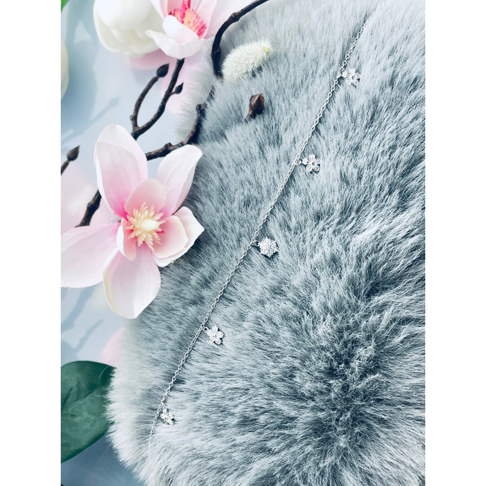 Blume 925 Silber Bein Armband