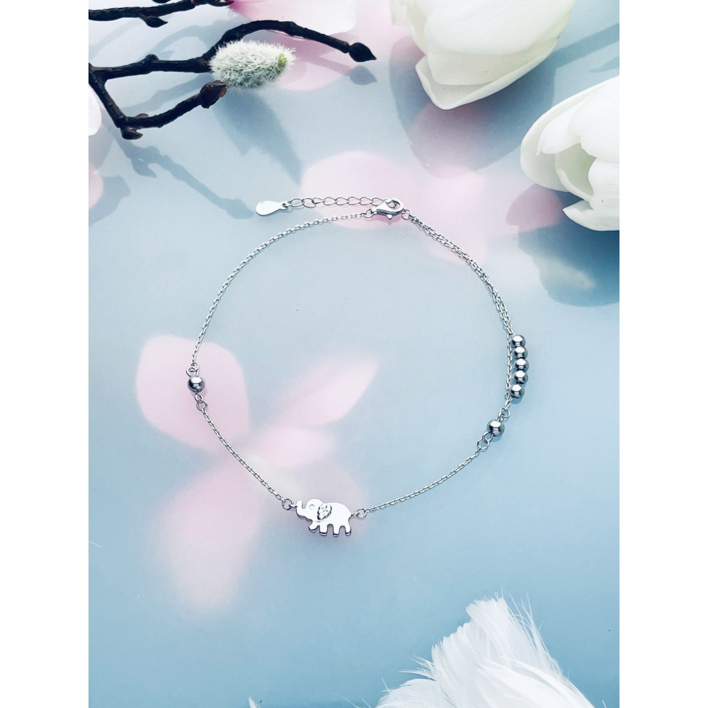 Elefant 925 Silber Bein Armband mit Zirkonia