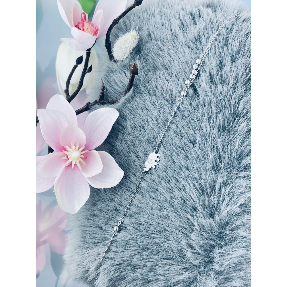 Elefant 925 Silber Bein Armband mit Zirkonia