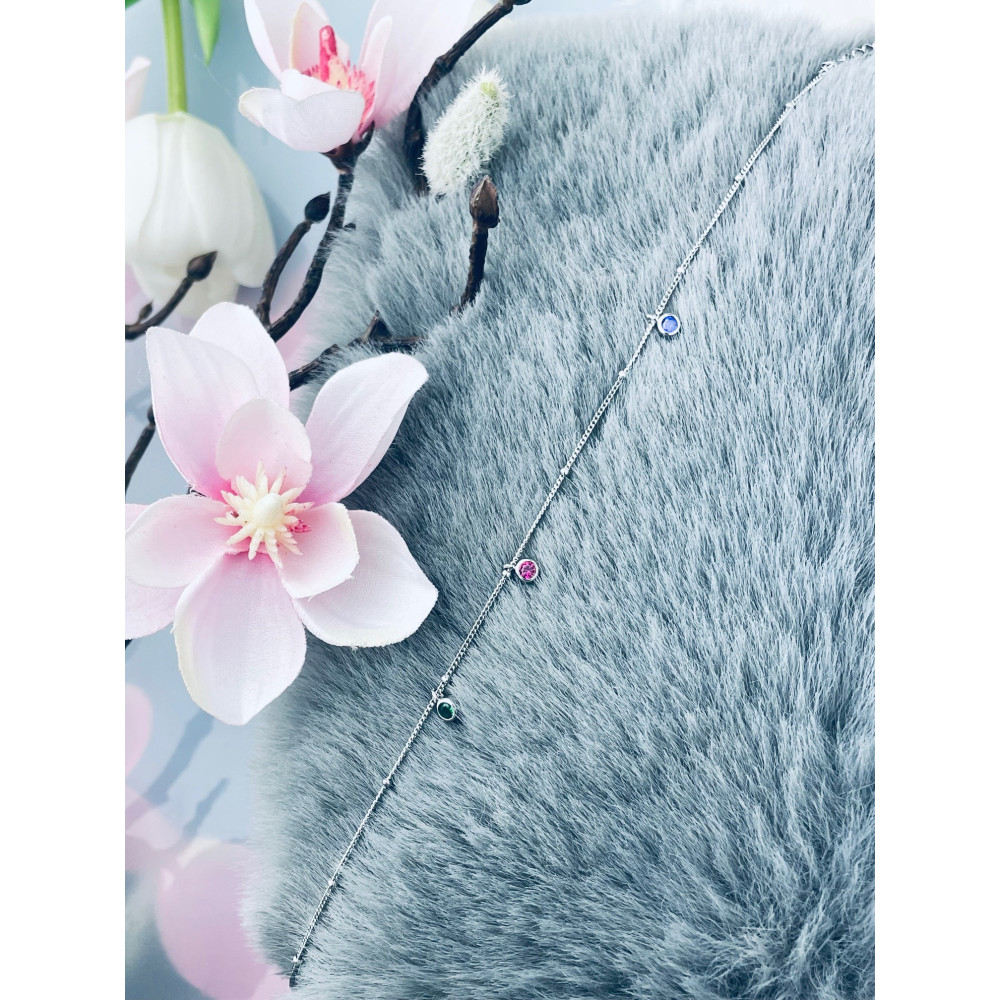 925 Silber Bein Armband mit Zirkonia