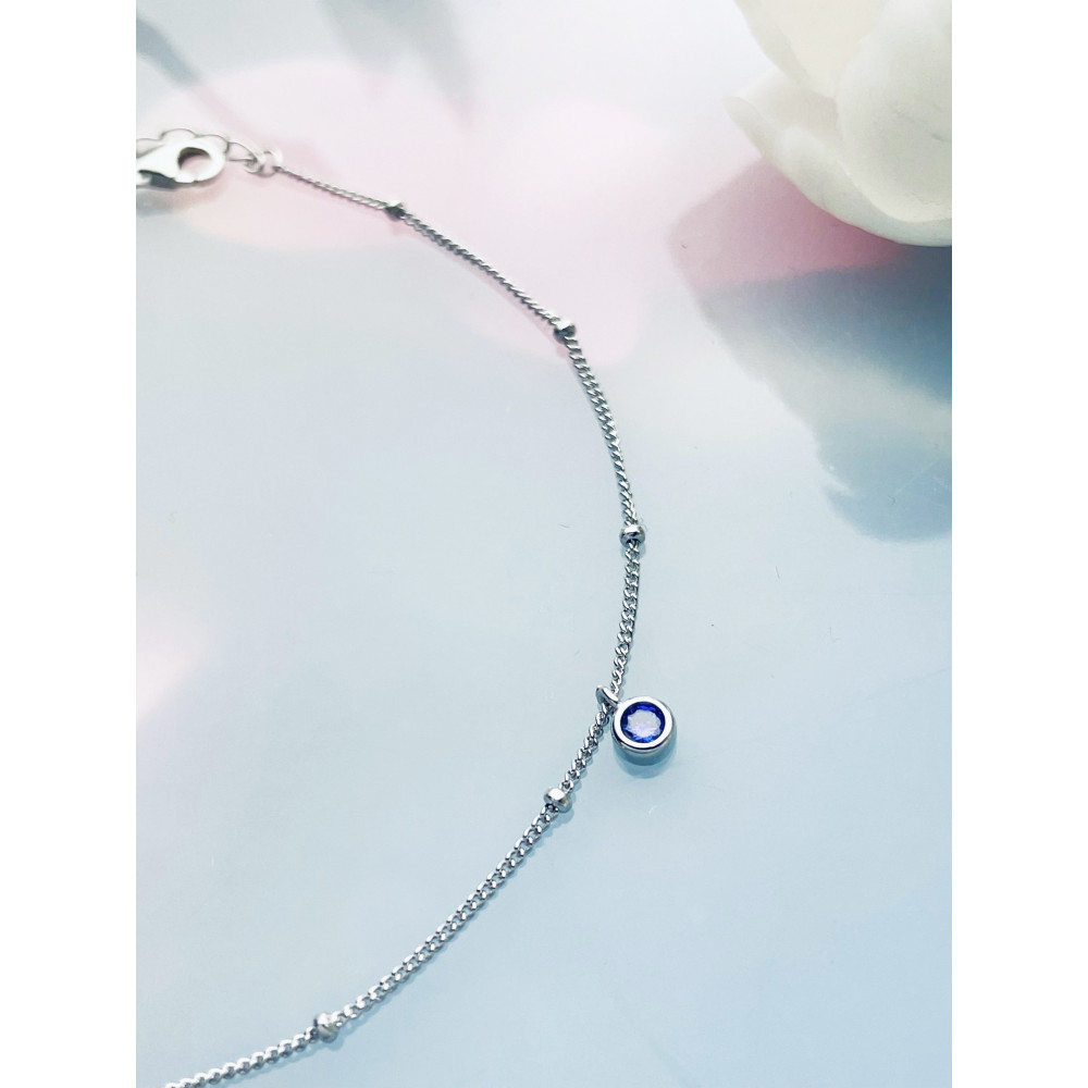 925 Silber Bein Armband mit Zirkonia