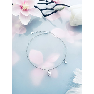 Hand 925 Silber Bein Armband mit Zirkonia