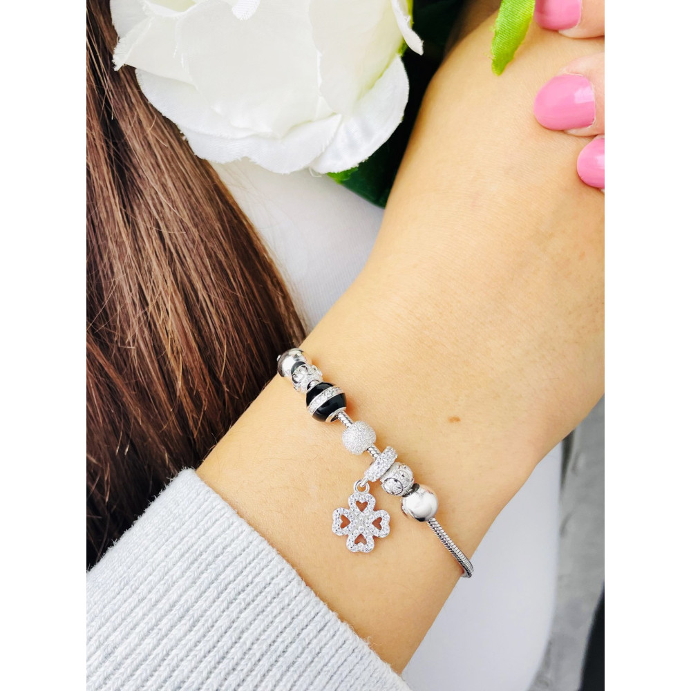 Złota bransoletka celebrytka serce nieskończoność