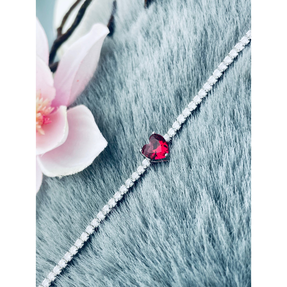 Herz Armband 925 Silber Damen mit Zirkonia