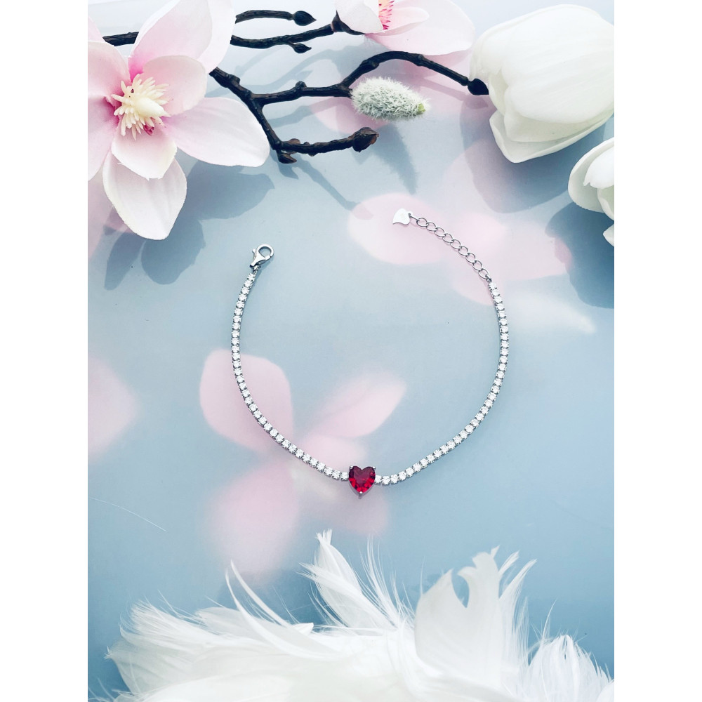 Herz Armband 925 Silber Damen mit Zirkonia