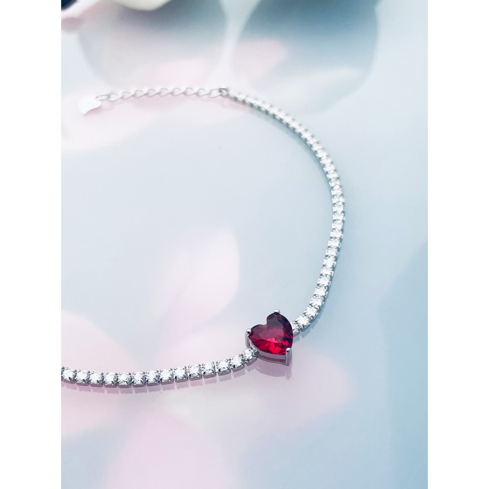 Herz Armband 925 Silber Damen mit Zirkonia