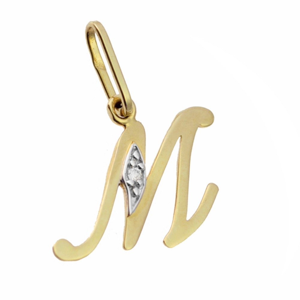 Złoty wisiorek zawieszka literka M