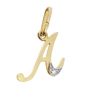 Złoty wisiorek zawieszka literka A